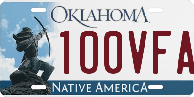 OK license plate 100VFA