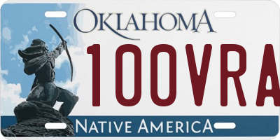 OK license plate 100VRA