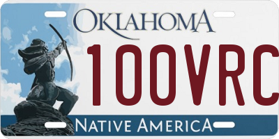 OK license plate 100VRC