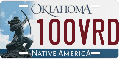 OK license plate 100VRD