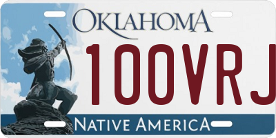 OK license plate 100VRJ