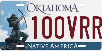 OK license plate 100VRR