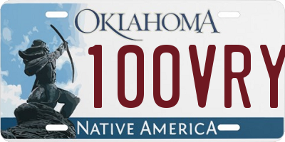 OK license plate 100VRY