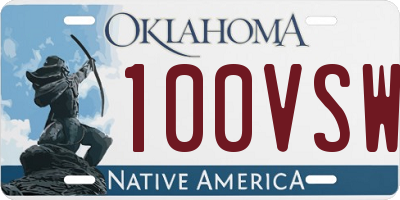 OK license plate 100VSW