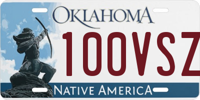 OK license plate 100VSZ