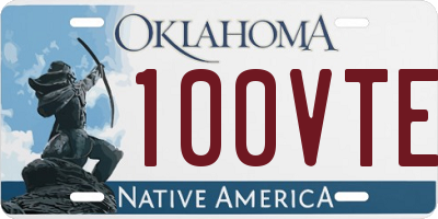 OK license plate 100VTE