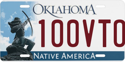 OK license plate 100VTO