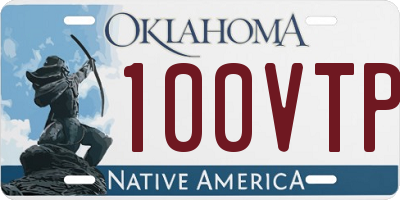 OK license plate 100VTP