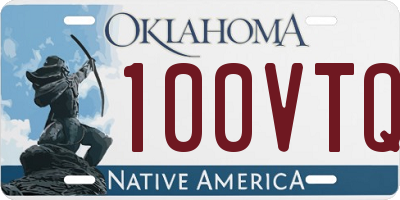 OK license plate 100VTQ