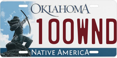 OK license plate 100WND
