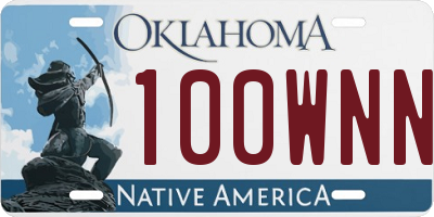 OK license plate 100WNN