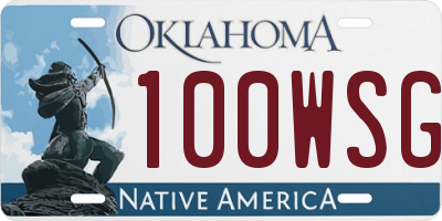OK license plate 100WSG