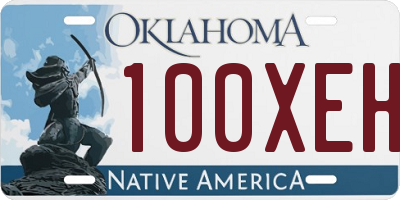 OK license plate 100XEH