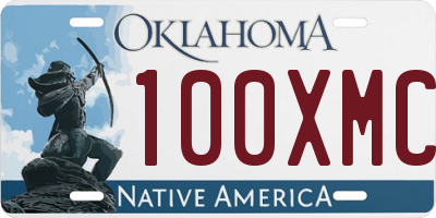 OK license plate 100XMC