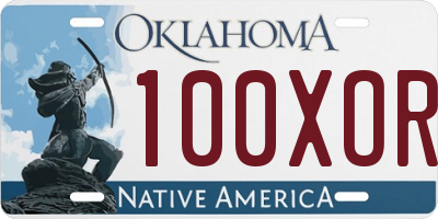 OK license plate 100XOR