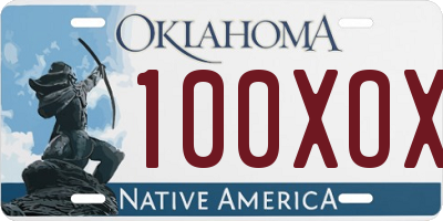 OK license plate 100XOX