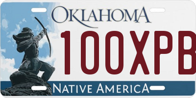 OK license plate 100XPB