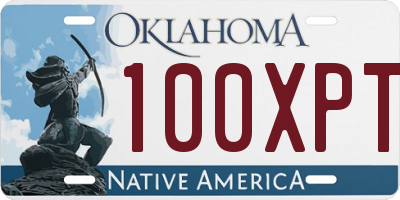 OK license plate 100XPT