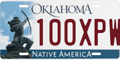 OK license plate 100XPW