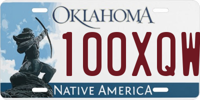 OK license plate 100XQW