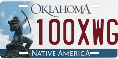 OK license plate 100XWG