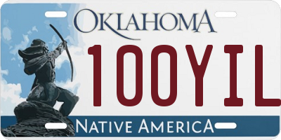 OK license plate 100YIL
