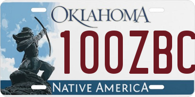 OK license plate 100ZBC