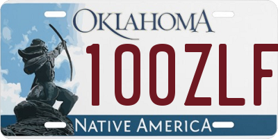 OK license plate 100ZLF