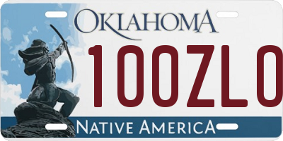OK license plate 100ZLO