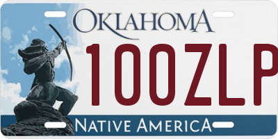 OK license plate 100ZLP