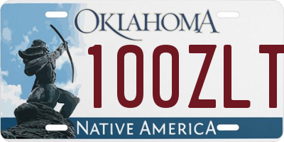 OK license plate 100ZLT