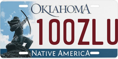 OK license plate 100ZLU