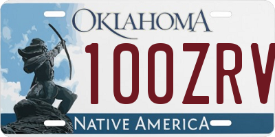 OK license plate 100ZRV