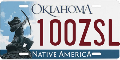 OK license plate 100ZSL