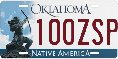 OK license plate 100ZSP