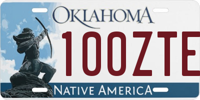 OK license plate 100ZTE