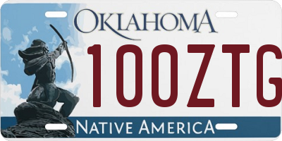 OK license plate 100ZTG