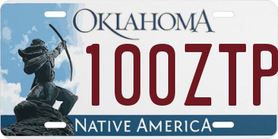 OK license plate 100ZTP