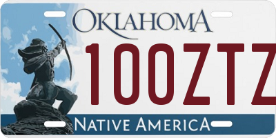 OK license plate 100ZTZ