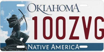 OK license plate 100ZVG