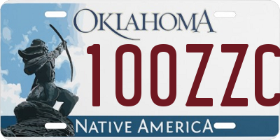OK license plate 100ZZC