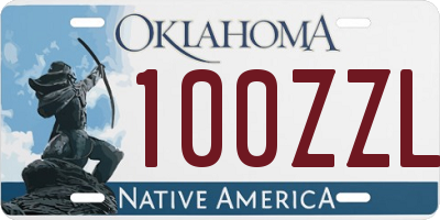 OK license plate 100ZZL