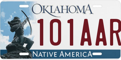 OK license plate 101AAR
