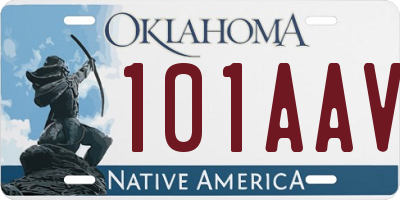 OK license plate 101AAV