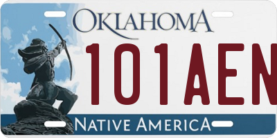 OK license plate 101AEN