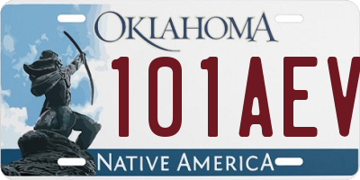 OK license plate 101AEV