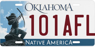 OK license plate 101AFL