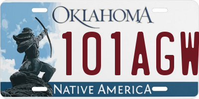 OK license plate 101AGW