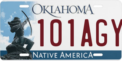 OK license plate 101AGY