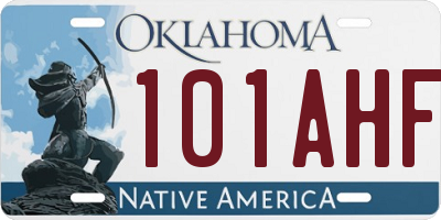 OK license plate 101AHF